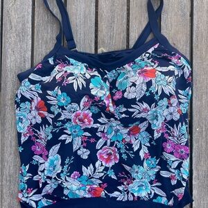 Land’s End Blouson Floral Print Tankini Top